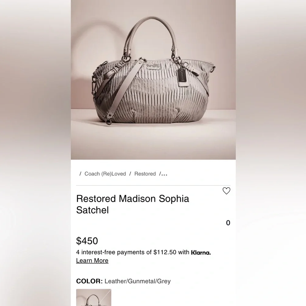 COACH MADISON SOPHIA PURSE IVORY CREAM WITH SNAKE PYTHON PRINT TRIM - Picture 3 of 14